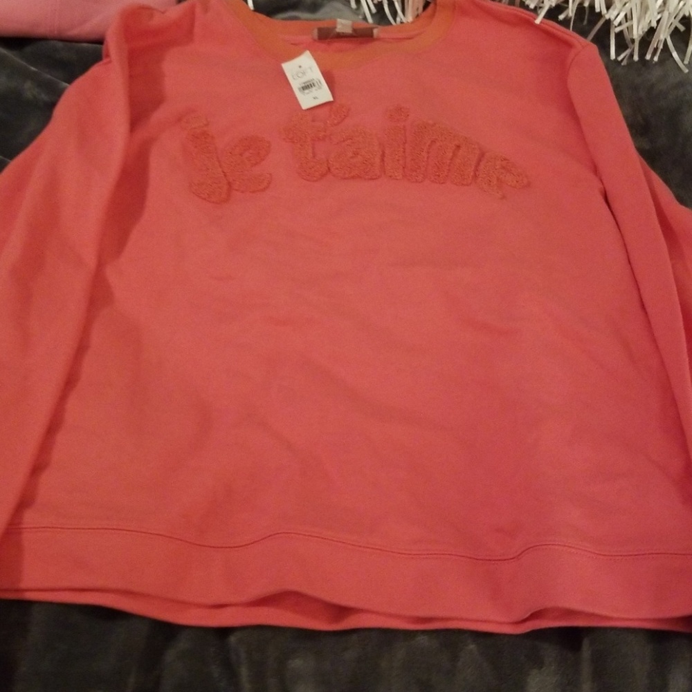 LOFT Comfy throw on "I Love You" sweater